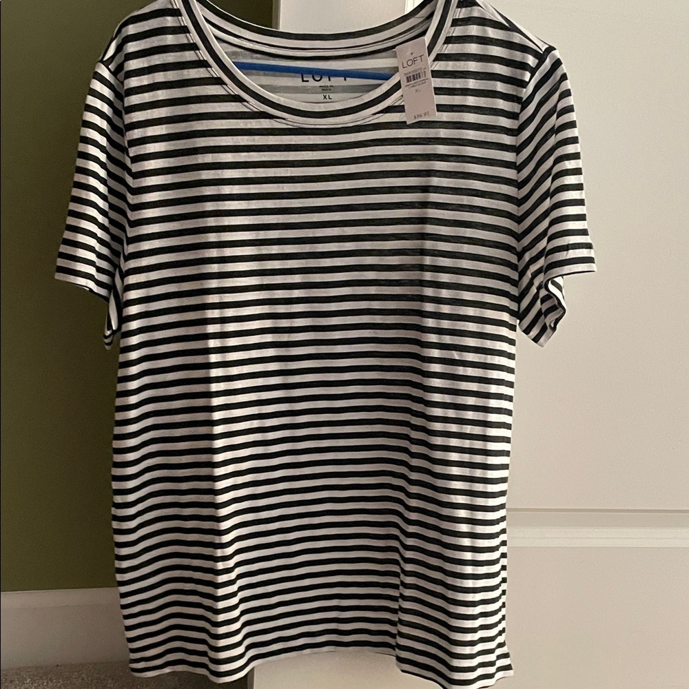 LOFT Monochrome Striped Tee